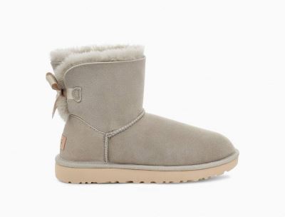 UGG Mini Bailey Bow II Womens Boots Goat/ Grey - AU 853QZ